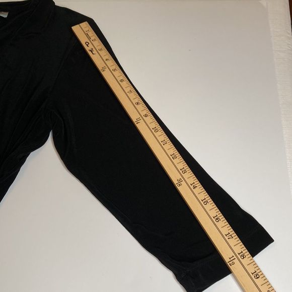 Chico’s Dress Travelers Faux Wrap Black Long Sleeves Slinky Dress - Picture 11 of 12